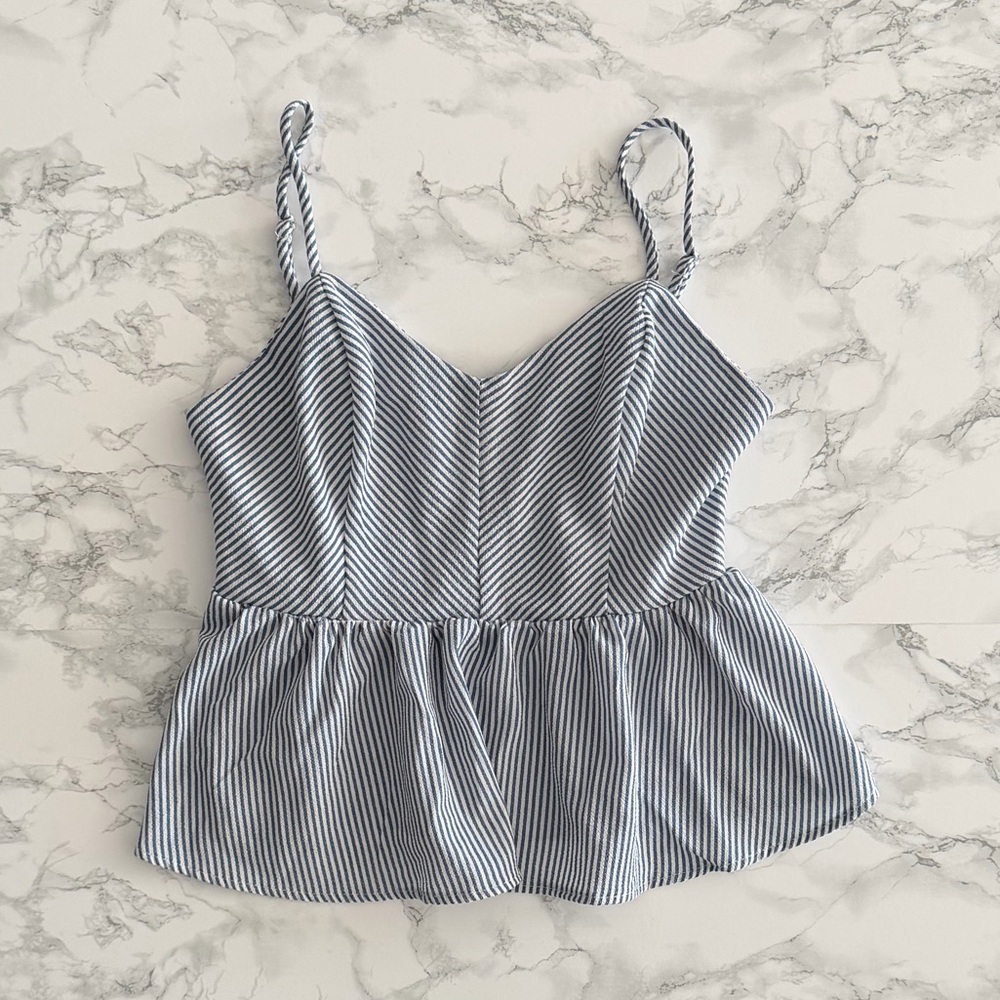 Striped Blue Sleeveless Top
